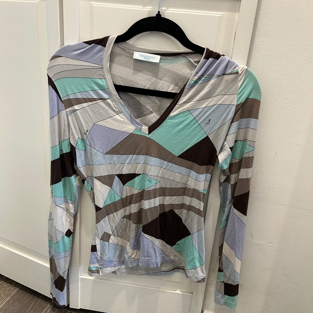 Emilio Pucci Long Sleeve Printed Shirt – Size M (Fits S)